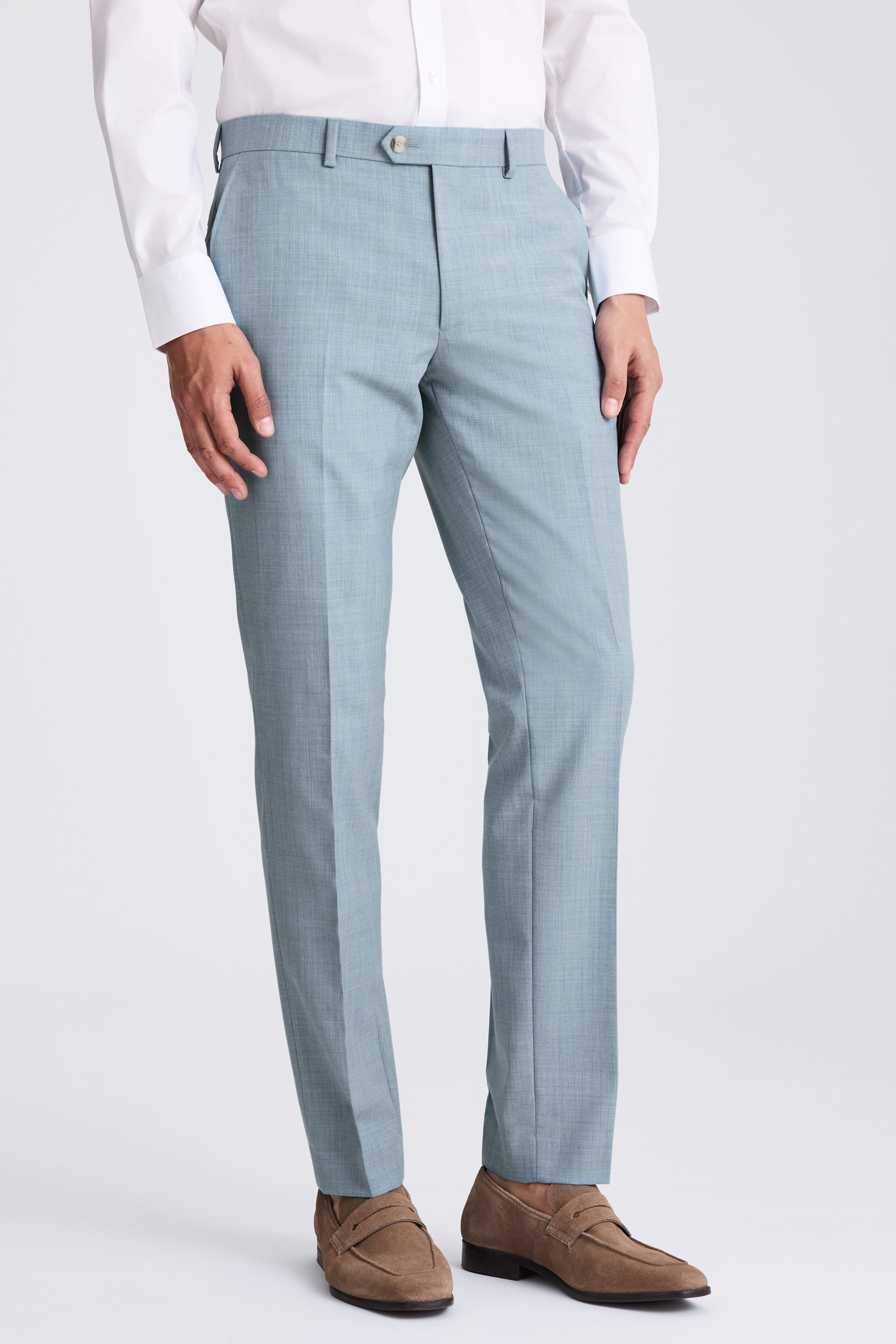 Slim Fit Teal Marl Trousers